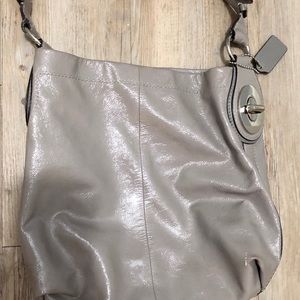 Coach - year round silver soft leather handbag